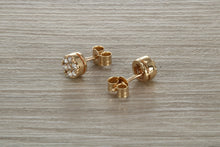 Load image into Gallery viewer, Diamond Cluster set Yellow Gold Stud Earrings