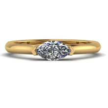 Load image into Gallery viewer, Marquise cut One carat Moissanite Diamond Solitaire, Choice of Platinum or Yellow Gold