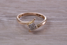 Load image into Gallery viewer, Cross Over Diamond set Yellow Gold Ring