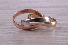 Load image into Gallery viewer, Gold Russian Wedding Band, 4 mm Wide, Three Colour Gold