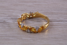Load image into Gallery viewer, Beautiful Yellow Sapphire and Diamond Eternity Ring