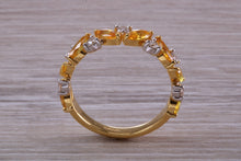 Load image into Gallery viewer, Beautiful Yellow Sapphire and Diamond Eternity Ring