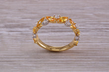 Load image into Gallery viewer, Beautiful Yellow Sapphire and Diamond Eternity Ring