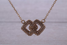 Load image into Gallery viewer, Yellow Gold Diamond Look C Z set Necklace