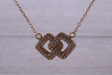 Load image into Gallery viewer, Yellow Gold Diamond Look C Z set Necklace