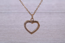 Load image into Gallery viewer, Love Heart C Z set Yellow Gold Necklace