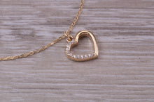 Load image into Gallery viewer, Love Heart C Z set Yellow Gold Necklace