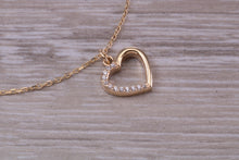 Load image into Gallery viewer, Love Heart C Z set Yellow Gold Necklace
