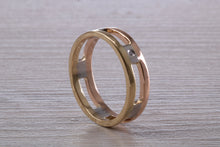 Load image into Gallery viewer, 6mm Wide Three Tone Diamond set Band