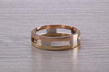 Load image into Gallery viewer, 6mm Wide Three Tone Diamond set Band