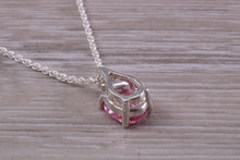 Load image into Gallery viewer, Hessonite Pink Sapphire C Z Necklace, Made From Solid Sterling Silver