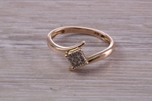 Load image into Gallery viewer, Cross Over Diamond set Yellow Gold Ring