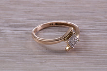 Load image into Gallery viewer, Cross Over Diamond set Yellow Gold Ring