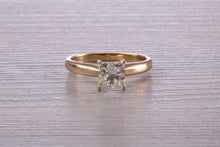Load image into Gallery viewer, Classic One carat Princess cut Diamond Solitaire, Simple and Elegant Design