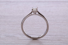 Load image into Gallery viewer, 0.60 carat Emerald Cut Diamond set Platinum Solitaire