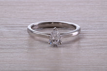 Load image into Gallery viewer, Half carat D colour Certified Tear Drop Cut Diamond set Solitaire