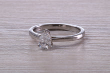 Load image into Gallery viewer, Half carat D colour Certified Tear Drop Cut Diamond set Solitaire