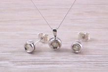 Load image into Gallery viewer, Diamond set Solitaire Stud Earrings and Matching Necklace