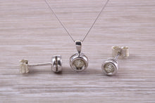 Load image into Gallery viewer, Diamond set Solitaire Stud Earrings and Matching Necklace
