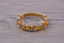 Load image into Gallery viewer, Beautiful Yellow Sapphire and Diamond Eternity Ring