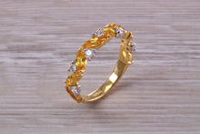 Load image into Gallery viewer, Beautiful Yellow Sapphire and Diamond Eternity Ring