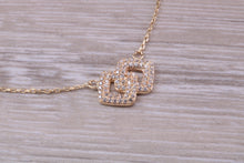 Load image into Gallery viewer, Yellow Gold Diamond Look C Z set Necklace