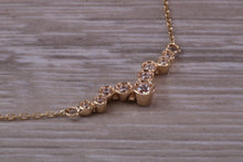 Load image into Gallery viewer, Yellow Gold Diamond Look C Z set Necklace