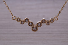 Load image into Gallery viewer, Yellow Gold Diamond Look C Z set Necklace