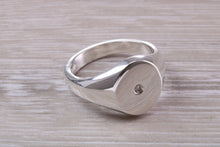 Load image into Gallery viewer, Chunky Sterling Silver Diamond set Signet Ring, Free Engraving