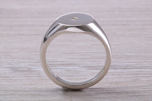 Load image into Gallery viewer, Chunky Sterling Silver Diamond set Signet Ring, Free Engraving