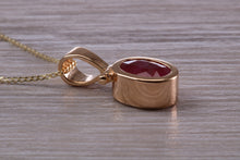 Load image into Gallery viewer, Beautiful One carat Oval cut Ruby set Yellow Gold Necklace