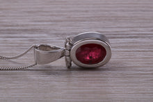 Load image into Gallery viewer, Beautiful One carat Oval cut Ruby set White Gold Necklace