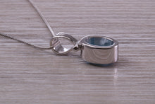 Load image into Gallery viewer, Oval cut Beautiful Swiss Blue Topaz set White Gold Necklace