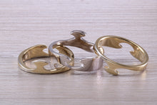 Load image into Gallery viewer, 10 mm Wide Jigsaw Puzzle Ring, Solid Two Tone Gold, British Hallmarked