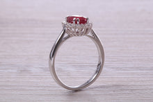 Load image into Gallery viewer, One and Half carat Stunning Ruby and Diamond Cluster Ring