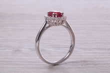 Load image into Gallery viewer, One and Half carat Stunning Ruby and Diamond Cluster Ring