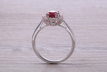 Load image into Gallery viewer, One and Half carat Stunning Ruby and Diamond Cluster Ring