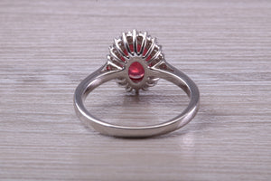 One and Half carat Stunning Ruby and Diamond Cluster Ring