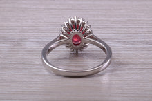 Load image into Gallery viewer, One and Half carat Stunning Ruby and Diamond Cluster Ring