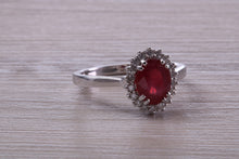 Load image into Gallery viewer, One and Half carat Stunning Ruby and Diamond Cluster Ring