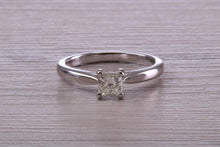 Load image into Gallery viewer, Half carat Princess Cut Diamond set Platinum Solitaire