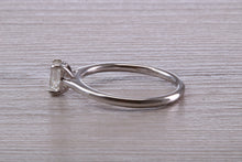 Load image into Gallery viewer, 0.60 carat Emerald Cut Diamond set Platinum Solitaire