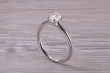 Load image into Gallery viewer, 0.60 carat Emerald Cut Diamond set Platinum Solitaire