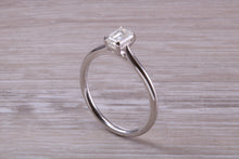 Load image into Gallery viewer, Half carat Emerald Cut Diamond set Solitaire