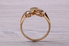 Load image into Gallery viewer, Multi Gemstone set Three Leaf Clover Ring, British Hallmarked Gold Ring