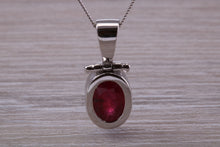 Load image into Gallery viewer, Beautiful One carat Oval cut Ruby set White Gold Necklace