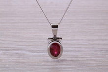 Load image into Gallery viewer, Beautiful One carat Oval cut Ruby set White Gold Necklace
