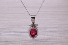 Load image into Gallery viewer, Beautiful One carat Oval cut Ruby set White Gold Necklace