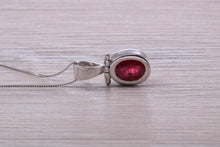 Load image into Gallery viewer, Beautiful One carat Oval cut Ruby set White Gold Necklace