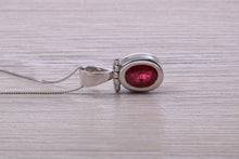 Load image into Gallery viewer, Beautiful One carat Oval cut Ruby set White Gold Necklace